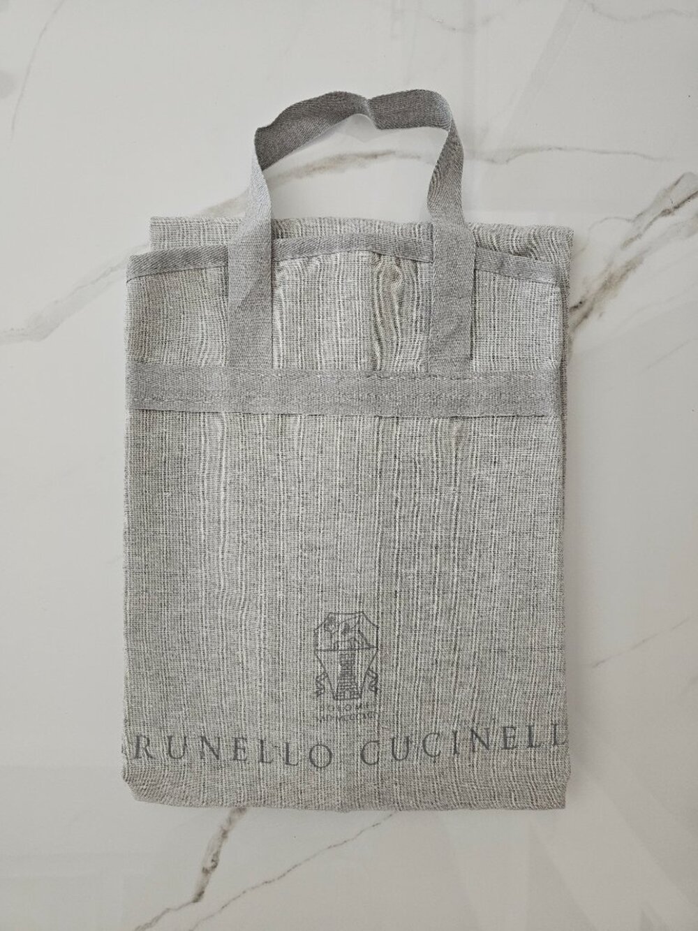 New AUTH BRUNELLO CUCINELLI Grey Logo Cotton Garment Travel bag 39"x23" Italy